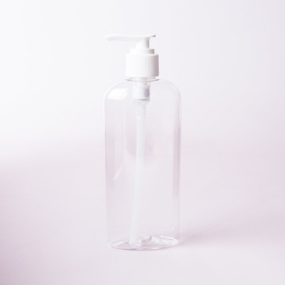 clear lotion bottle empty oval with pump new 8 oz